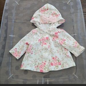 NWOT Floral Baby Hooded Jacket with Bow